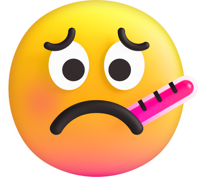 3D Stylized Sick Emoji